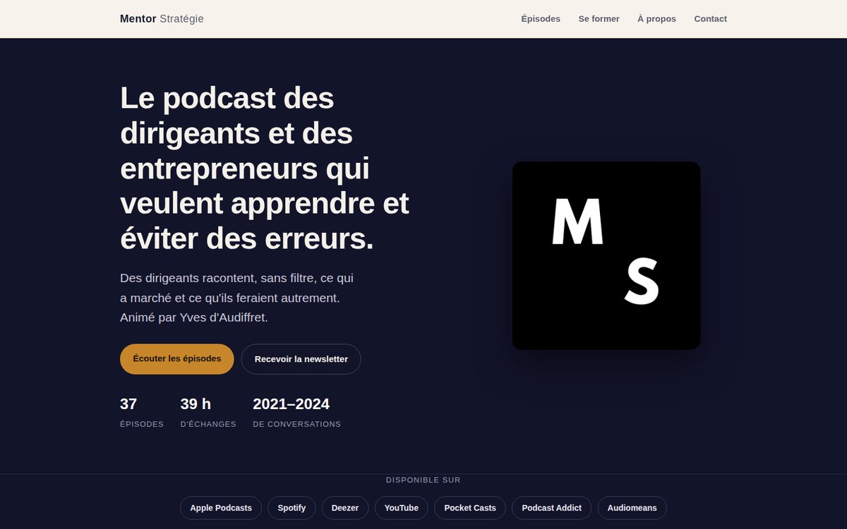 Page d’accueil de mentorstrategie.com